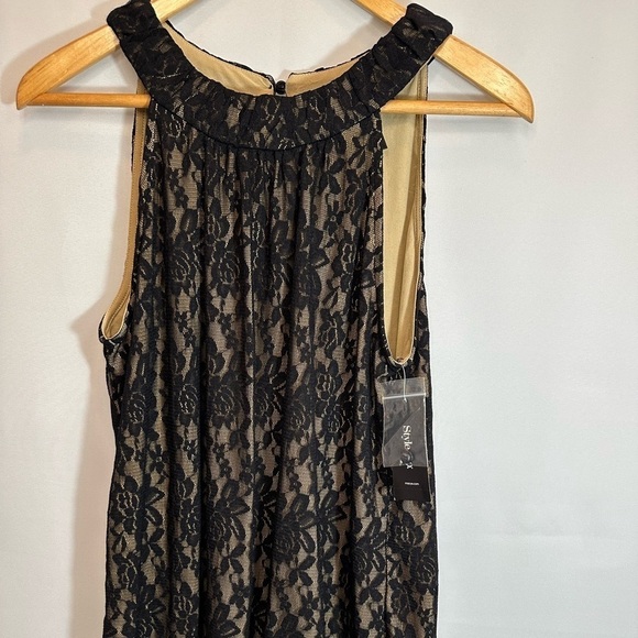 Style & Co Womens Blouse M Lace Floral Sleeveless High Neck Layered Lined Gothic - Picture 1 of 10